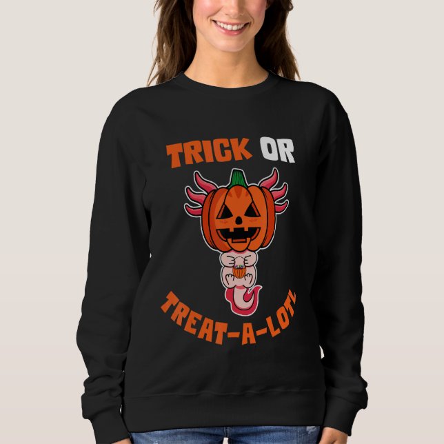 Sweatshirt Chemise Axolotl Halloween Trick Ou Treat Axolotl C (Devant)