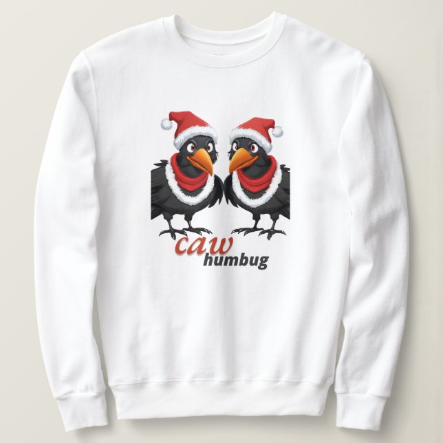 Sweatshirt Chemise Caw Humbug Christmas Crows (Design devant)