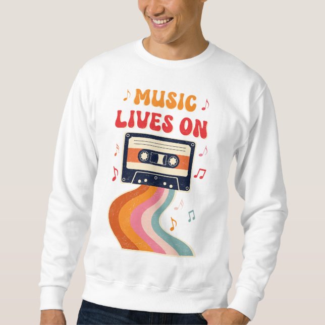 Sweatshirt Chemise De Bande De Cassette Rétro - La Musique Vi (Devant)