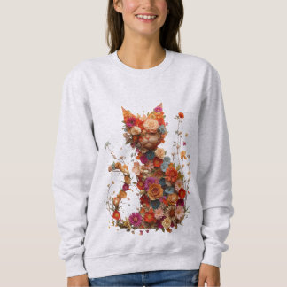 Sweatshirt Chemise de chat florale | Vêtement confortable pou