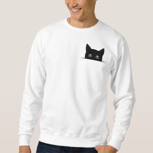 Sweatshirt Chemise de chat mignonne, Cachette de chat cachée  (Devant)