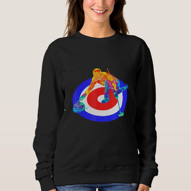 Sweatshirt Chemise de curling Joueur de curling (Devant)