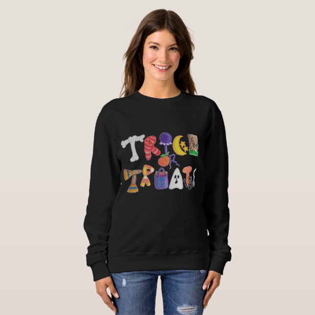 Sweatshirt Chemise de des bonbons ou un sort (Devant entier)