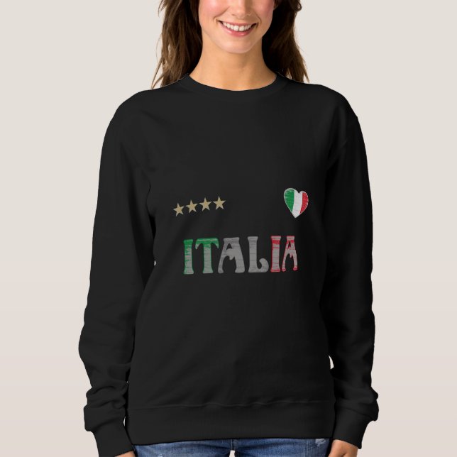 Sweatshirt Chemise de fan de football de l'Italie Drapeau (Devant)