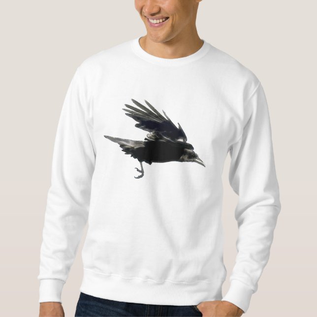 Sweatshirt Chemise de mode Flying Black CROW Art (Devant)