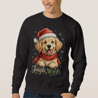 Sweatshirt Chemise de Noël Jingle Woofs Golden Retriever