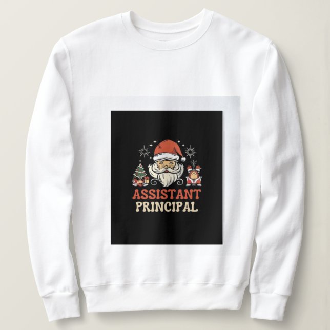 Sweatshirt Chemise de Noël principale adjointe (Design devant)