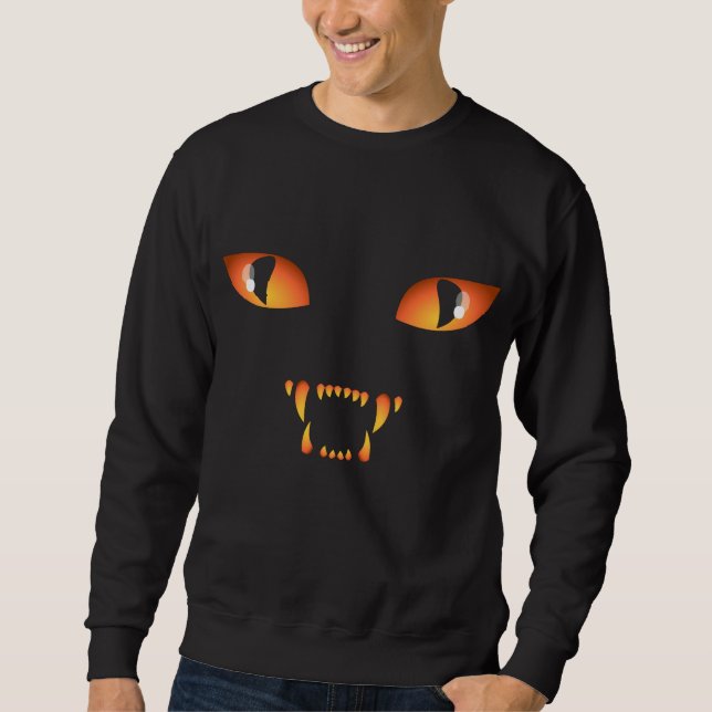 Sweatshirt Chemise d'Halloween Éffrayant Chat noir Unisex Swe (Devant)