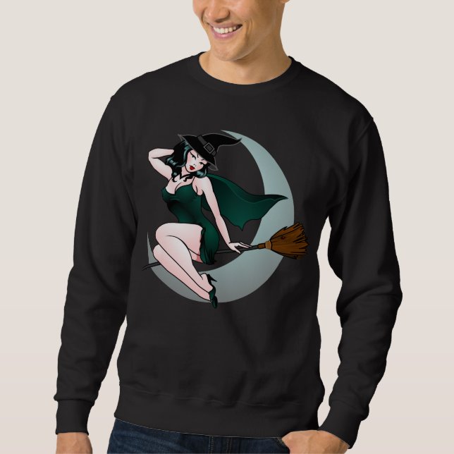 Sweatshirt Chemise d'Halloween rétro-Pin-up fille chemise d'H (Devant)