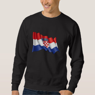 Sweatshirt Chemise du drapeau croate, Carte croate, Chemises 