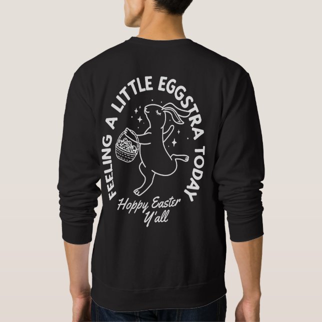 Sweatshirt Chemise lapin de Pâques Funny personnalisée avec n (Dos)