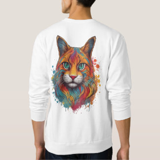 Sweatshirt Chemise motif chatte colorée.