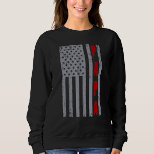 Sweatshirt Chemise Papa Fier Drapeau Américain Cadeau Papa Ho