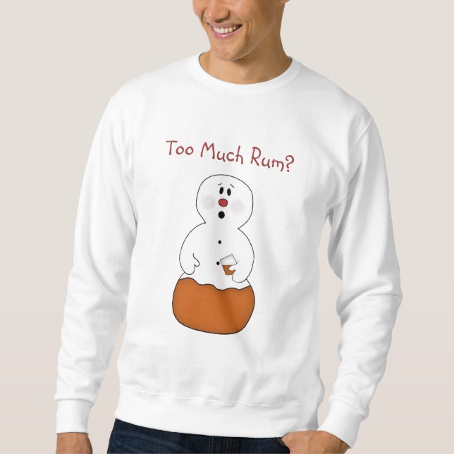 Sweatshirt Chemise Snowman trop de rhum (Devant)