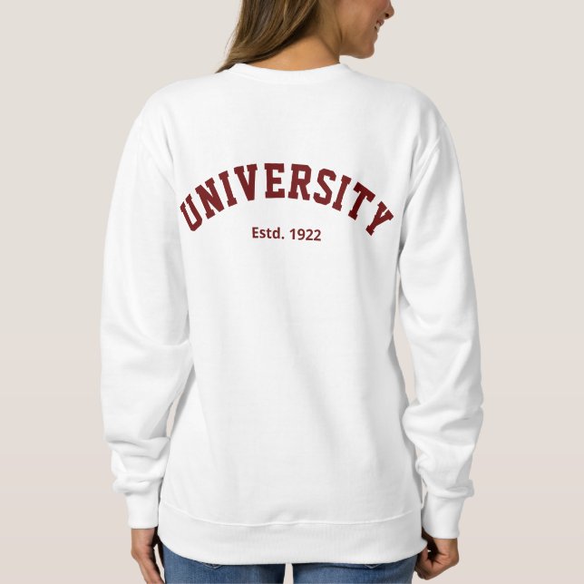 Sweatshirt Chemise Varsity personnalisée (Dos)