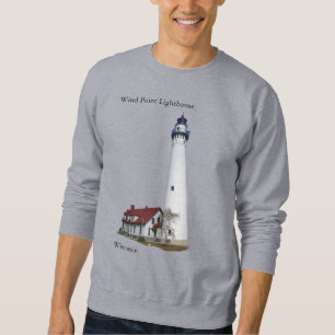 Sweatshirt Chemise Wind Point Lighthouse noir lettrage
