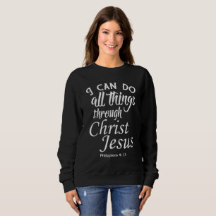 Sweatshirt Chemises de verset biblique Je peux faire toutes c