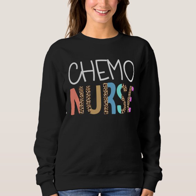 Sweatshirt Chemo Nurse Bohemian Cheetah Leopard Print Pattern (Devant)
