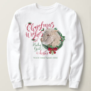 Sweatshirt CHÈQUE Voeux de Noël Bébé Chèvre Baisers Angora