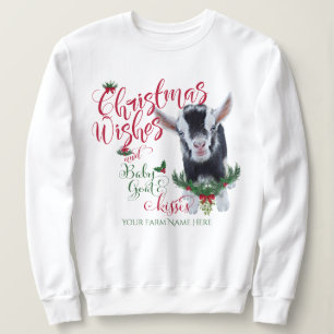 Sweatshirt CHÈQUE   voeux de Noël Bébé Chèvre Baisers Nigéria