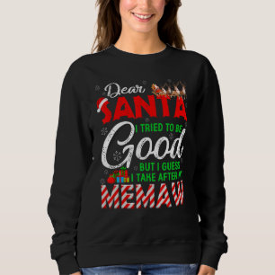 Sweatshirt Cher Père Noël j'ai essayé d'être sage mais je tie