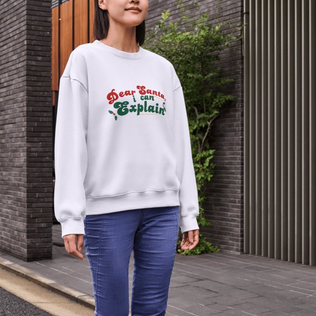 Sweatshirt Cher Père Noël, Je Peux Expliquer, Noël Jouant (Créateur téléchargé)