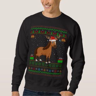 Sweatshirt Cheval Amant Santa Chapeau Correspondant Cheval la