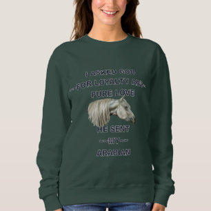 Sweatshirt Cheval arabe gris