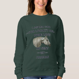 Sweatshirt Cheval arabe gris