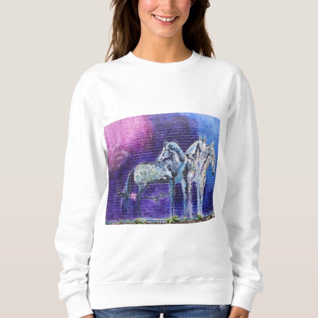 Sweatshirt Cheval bleu (Devant)