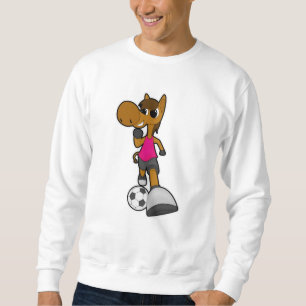 Sweatshirt Cheval comme joueur de football avec balle de foot
