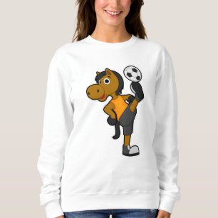 Sweatshirt Cheval comme joueur de football avec balle de foot