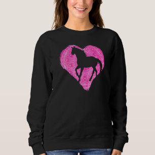 Sweatshirt Cheval de coeur Ventilateur Chevaux équitation Equ