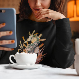 Sweatshirt Cheval de mer avec Bouquet de Feuilles de mer