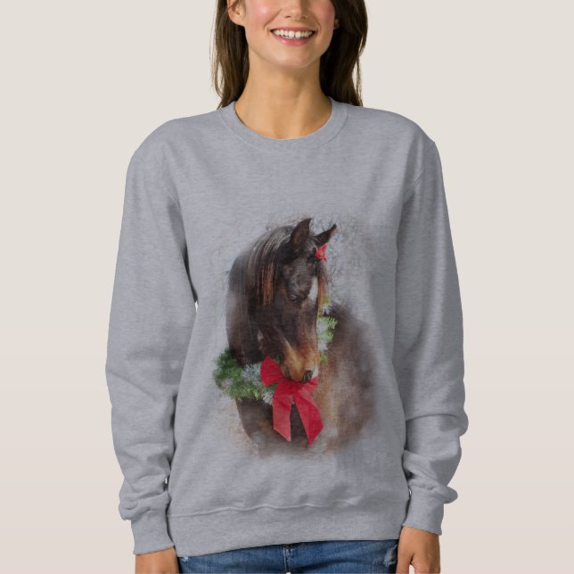 Sweatshirt Cheval doux de Noël (Devant)