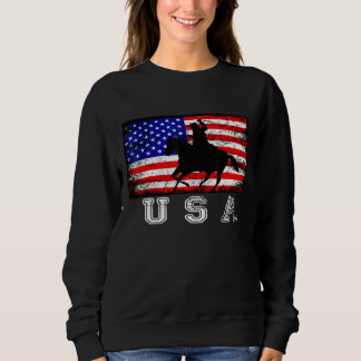 Sweatshirt Cheval Drapeau Américain en détresse 5