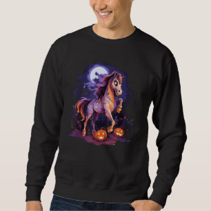 Sweatshirt Cheval Fantôme Crâne Face Jack-o'-lantern Éffrayan