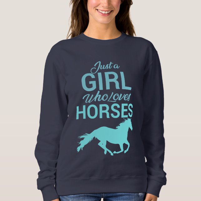 Sweatshirt Cheval Gallop Une Fille Qui Aime Les Chevaux (Devant)