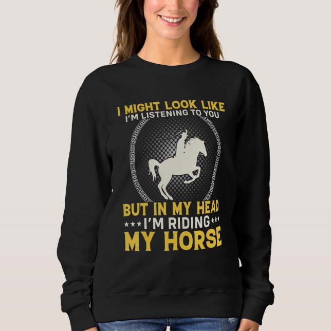 Sweatshirt Cheval Garçons Filles Hommes & Femmes Qui Aiment C (Devant)