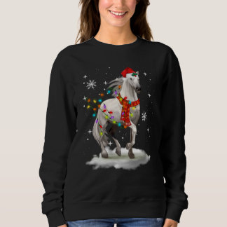 Sweatshirt Cheval lumières de Noël drôle