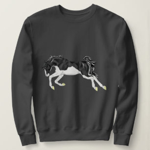Sweatshirt Cheval noir et blanc Splash Overo