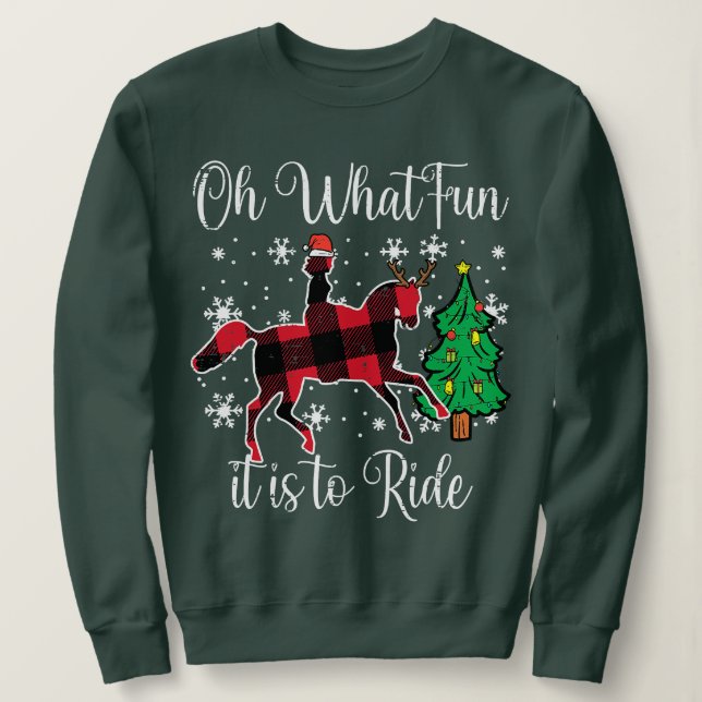 Sweatshirt Cheval Oh Quel Amusement C'Est De Faire Le Tour No (Design devant)