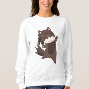Sweatshirt Cheval Ponny Rider Cute Animaux Brown