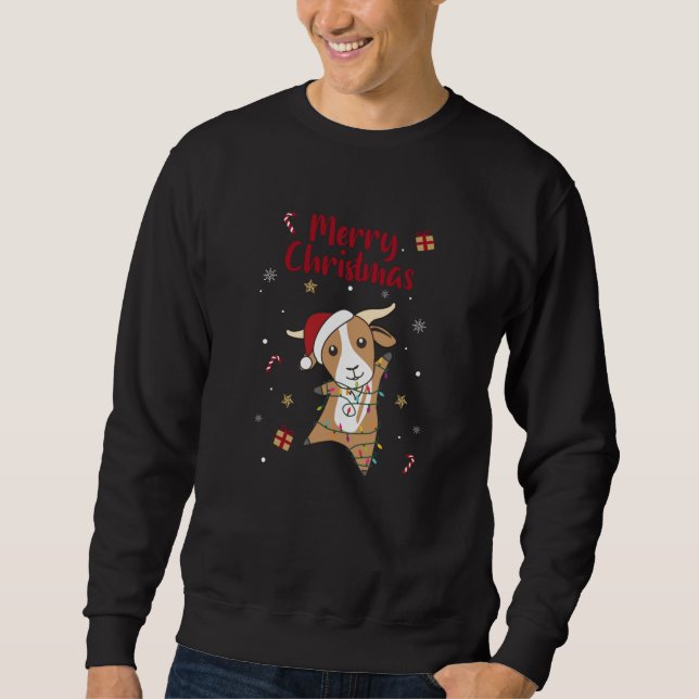 Sweatshirt Chèvre Noël Chèvres Animaux d'hiver (Devant)