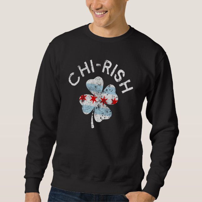 Sweatshirt Chi rish Chicago Flag Lucky C St Patrick's Day (Devant)