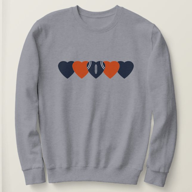 Sweatshirt Chicago Bears Heart Football Dark (Design devant)