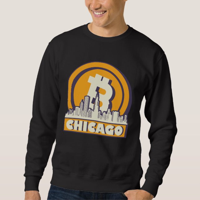 Sweatshirt Chicago Bitcoin Maximalist  Bitcoin Chicago Skylin (Devant)