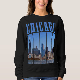 Sweatshirt Chicago Skyline Illinois Vintage Pride Chicago