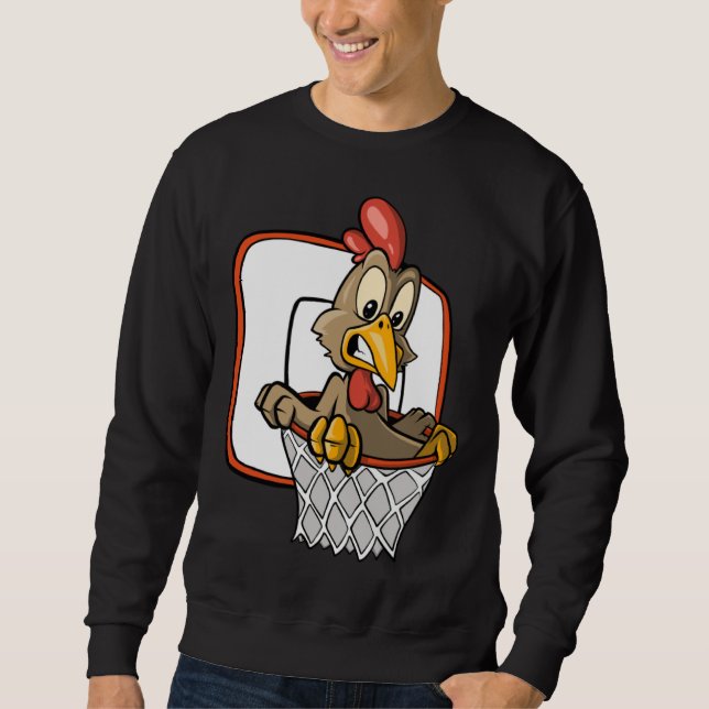 Sweatshirt Chicken Dunking Basketball (Devant)