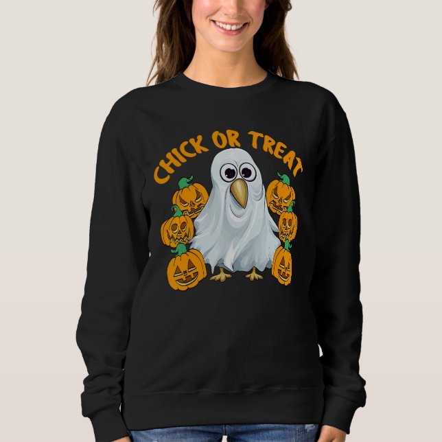 Sweatshirt Chicken Halloween Trick Or Treat Chicken Farmer Ro (Devant)